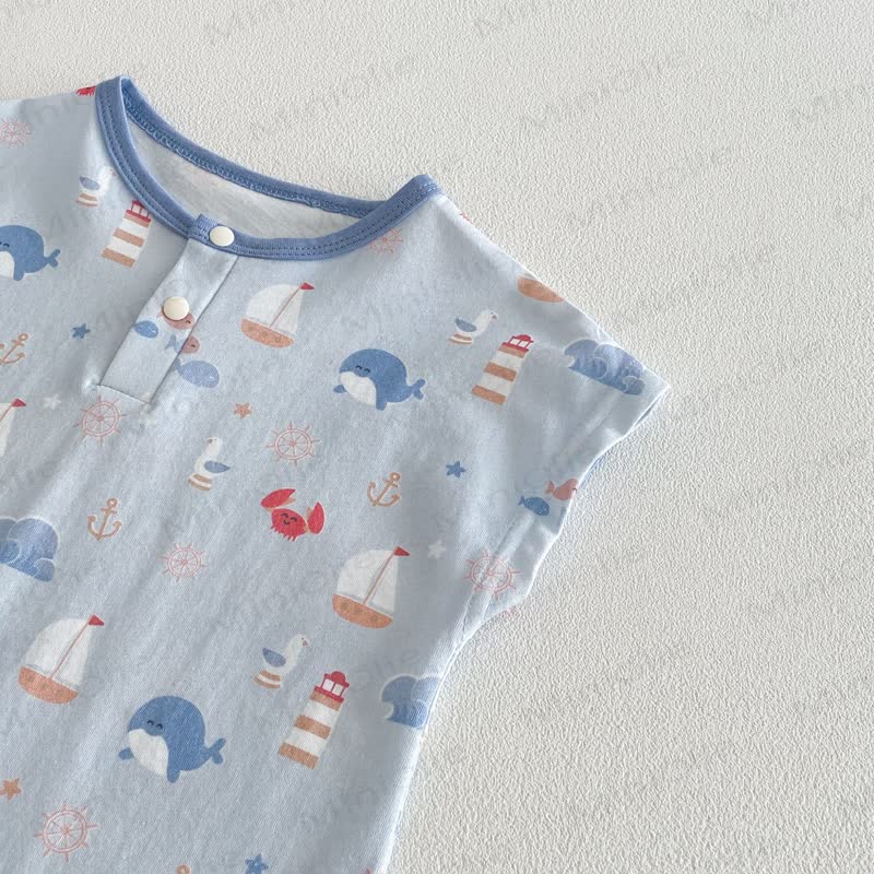 Baby Animal/Geometry/Playground Print Sleeveless Romper - image 8