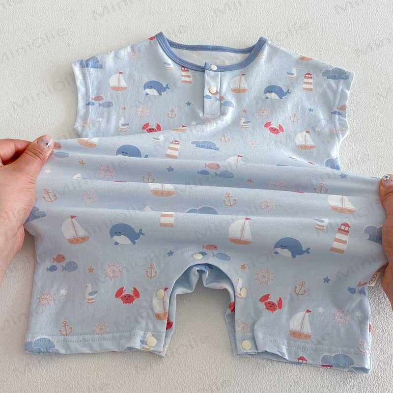Baby Animal/Geometry/Playground Print Sleeveless Romper - image 10