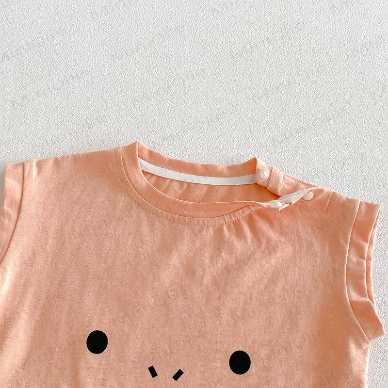 Baby Cartoon Face Sleeveless T-shirt - image 4