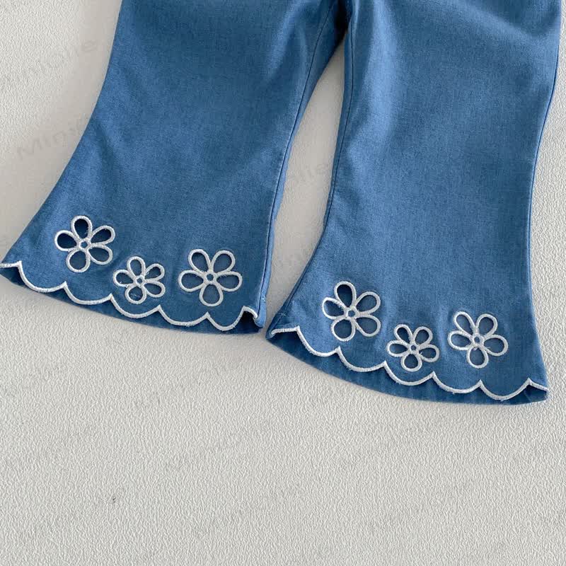 Toddler Girls Cotton Floral Lace Tank Top or Pants - image 7