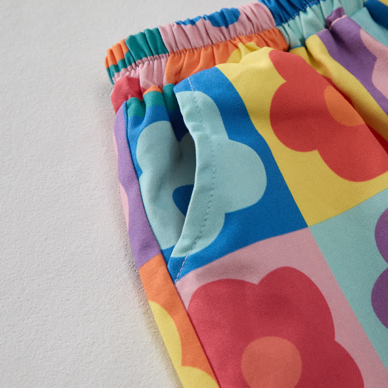 Baby Colorful Plaid Flower Pants - image 4