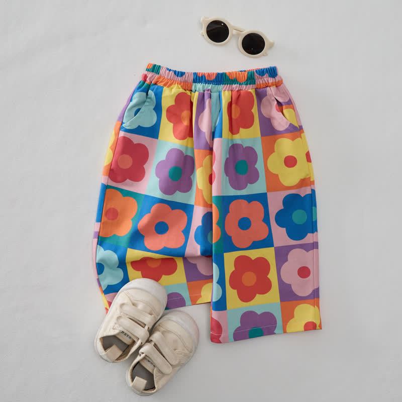 Baby Colorful Plaid Flower Pants - image 2