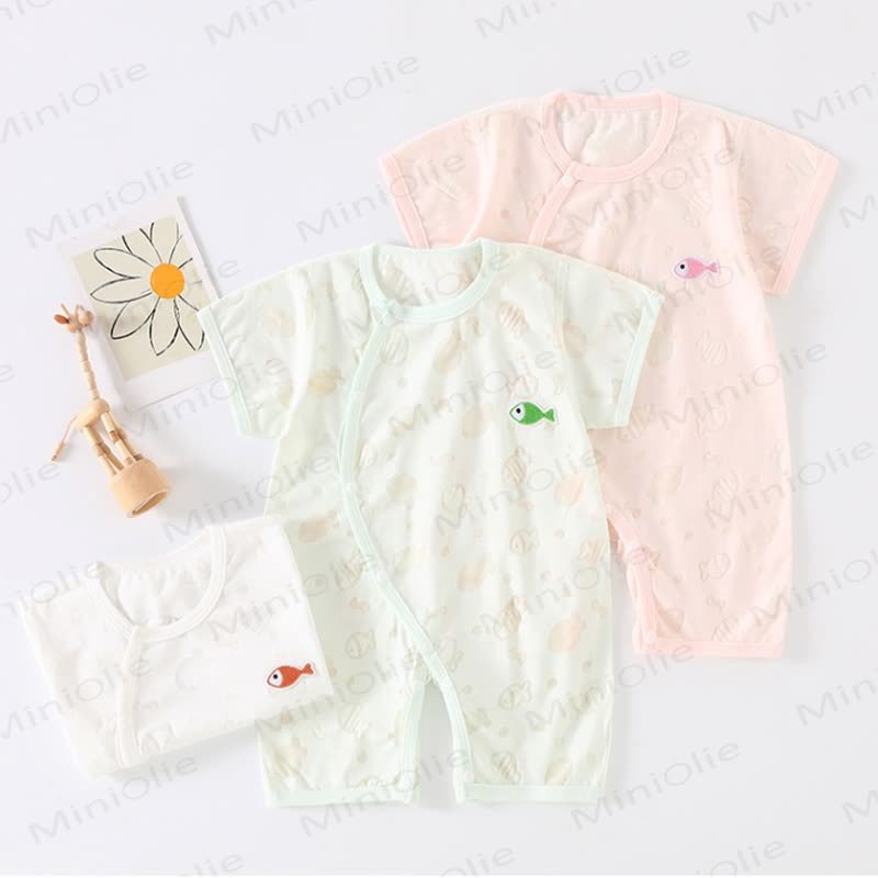 Baby Fish Print Summer Romper - image 1