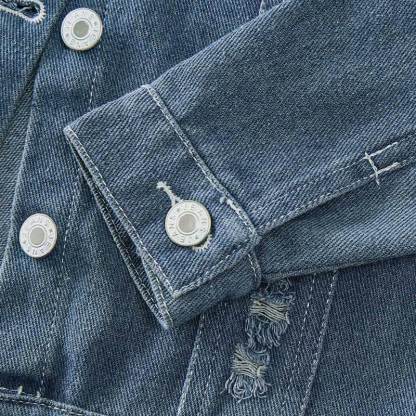 Toddler Kid Multicolor Flower Print Denim Jacket - image 4