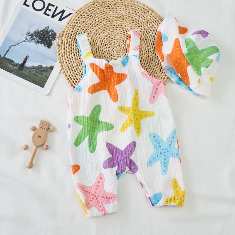 Baby Colorful Starfish Romper with Hat - image 3
