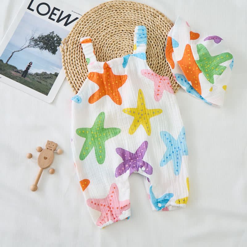 Baby Colorful Starfish Romper with Hat - image 2