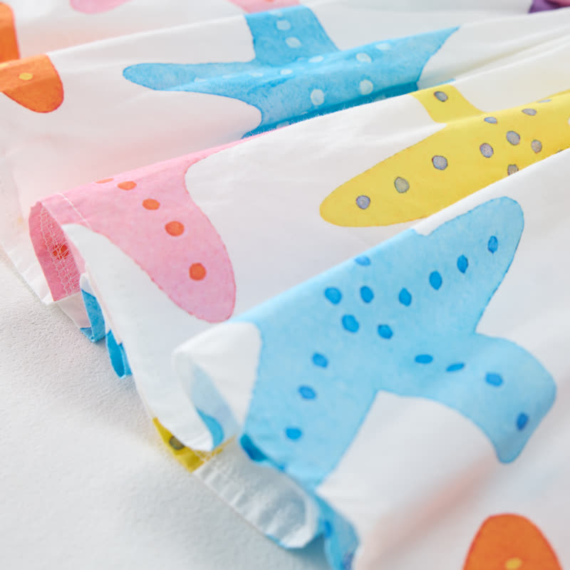 Baby Girl Colorful Starfish Bow Dress with Hat - image 8