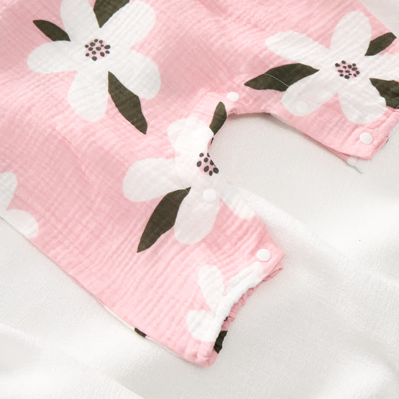 Baby White Flower Romper with Hat - image 5