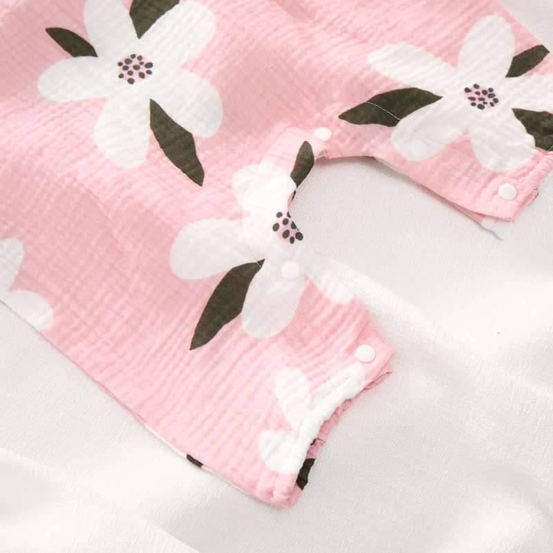 Baby White Flower Romper with Hat - image 5