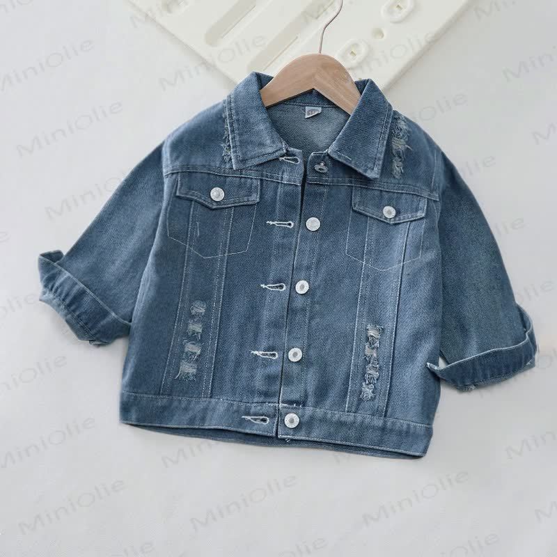 JUST A BOY WHO LOVES TRUCKS EXCAVATORS TRACTORS Toddler Kid Denim Jacket - image 3