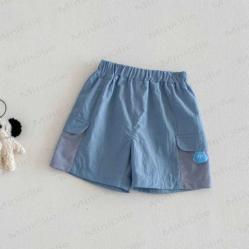 Baby Toddler Cotton Stripe T-Shirt or Solid Color Shorts - Blue Shorts - 4-5T - image 5