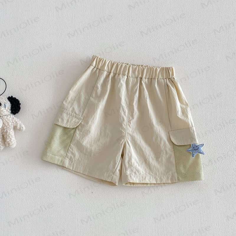 Baby Toddler Cotton Stripe T-Shirt or Solid Color Shorts - Beige Shorts - 4-5T - image 6