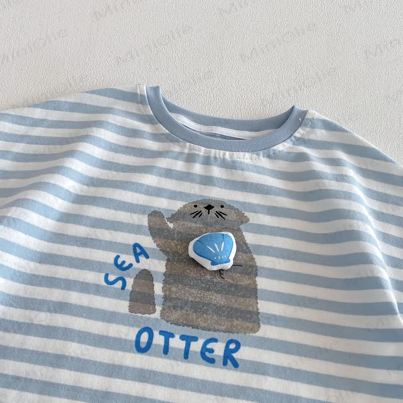 Baby Toddler Cotton Stripe T-Shirt or Solid Color Shorts - image 8