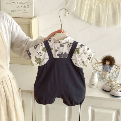 Baby Boy Dinosaur Print Romper - image 2