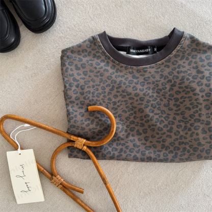 Toddler Leopard Print Crew Neck T-shirt - image 3