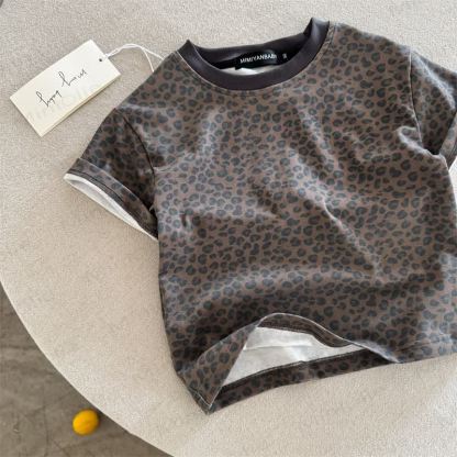 Toddler Leopard Print Crew Neck T-shirt - image 2