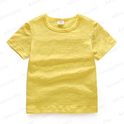 Toddler Solid Color Crewneck Tee - Yellow - 7-8T - image 4