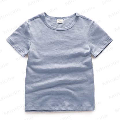 Toddler Solid Color Crewneck Tee - Gray-Blue - 7-8T - image 5
