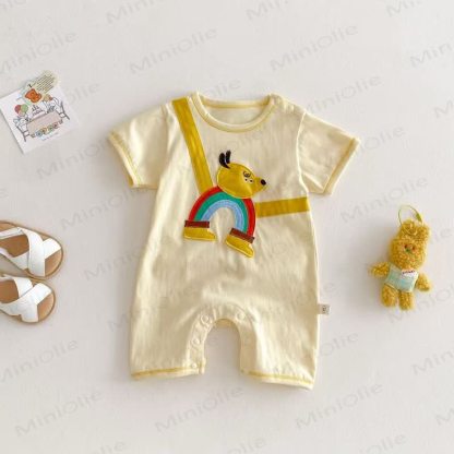 Baby Animal Short-sleeve Romper - Yellow Weasel - 18-24M - image 4