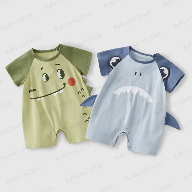 Baby Shark/Dino Raglan Romper - image 1