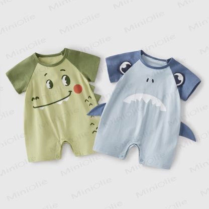 Baby Shark/Dino Raglan Romper - image 1