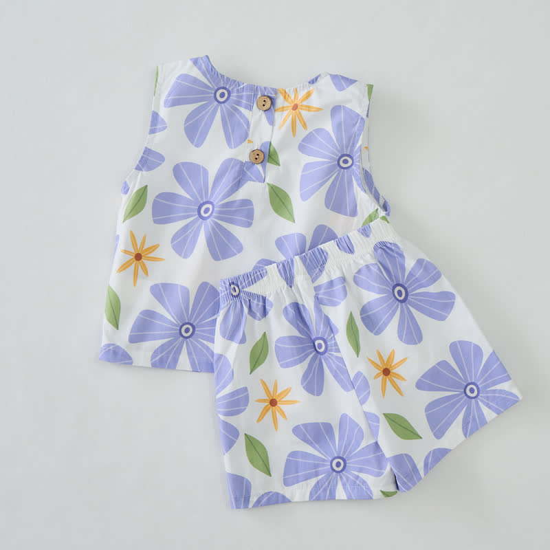 Baby Toddler White Flower Sleeveless 2-piece Set - image 4