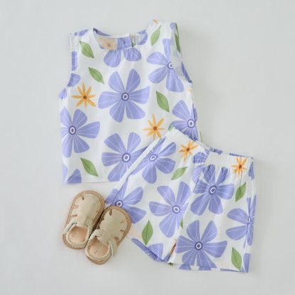 Baby Toddler White Flower Sleeveless 2-piece Set - image 3