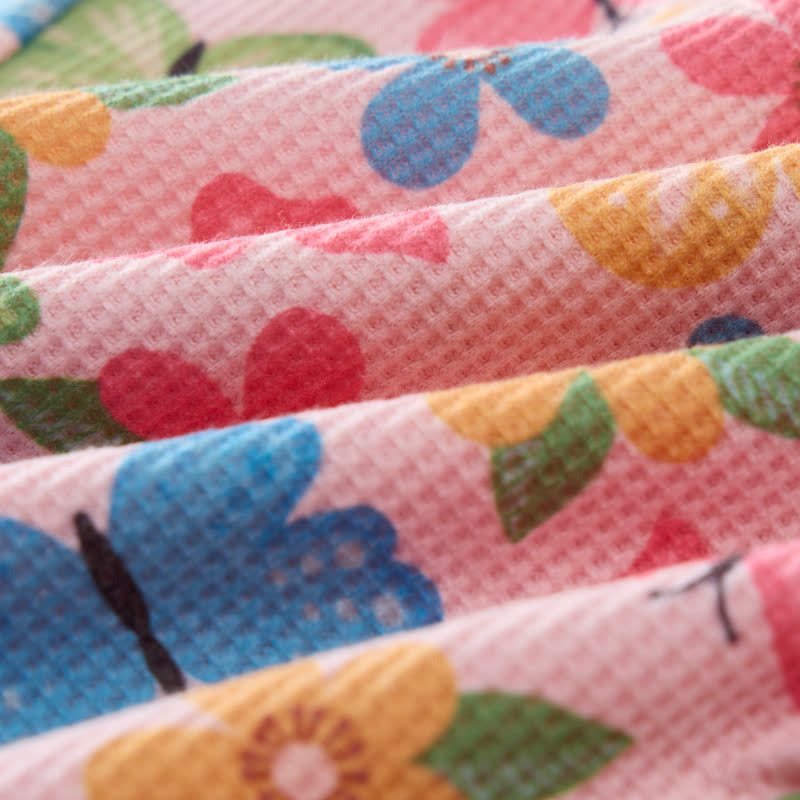 Baby Pink Butterflies and Flowers Waffle 2-piece Set - image 5