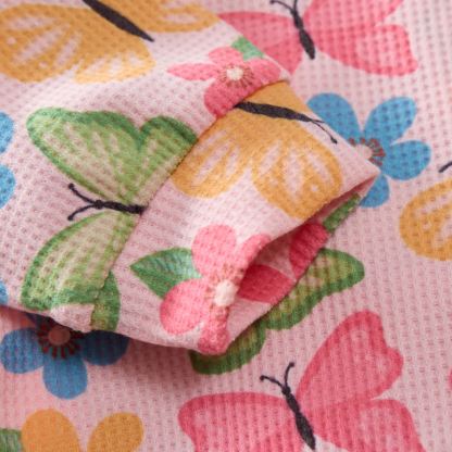 Baby Pink Butterflies and Flowers Waffle 2-piece Set - image 4