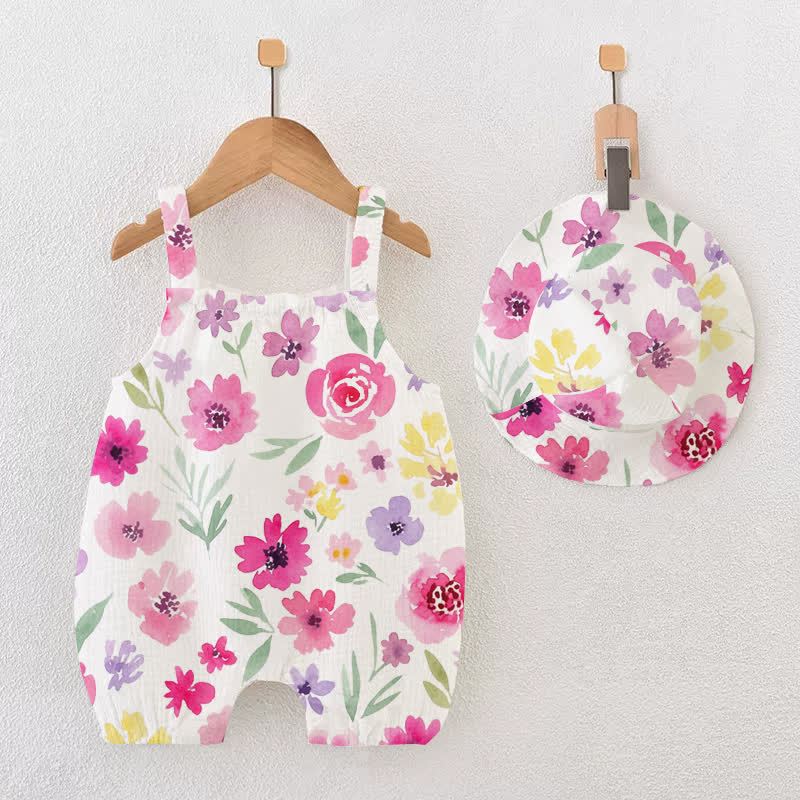 Baby Flower White Romper with Hat - White - 18-24M - image 1