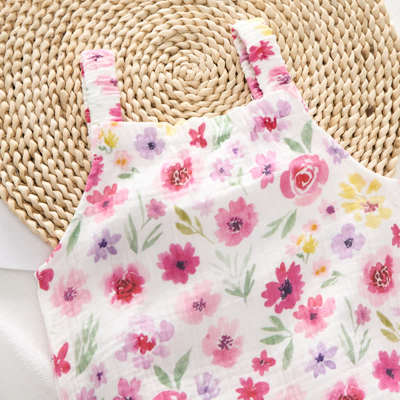 Baby Flower White Romper with Hat - image 4