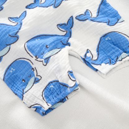 Baby Lovely Whale White Romper with Hat - image 5