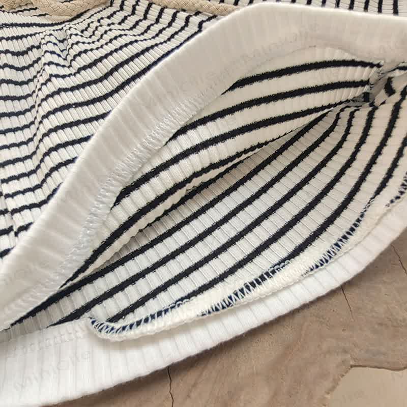 Baby Cotton Ribbed Striped Top and Shorts Set - image 11