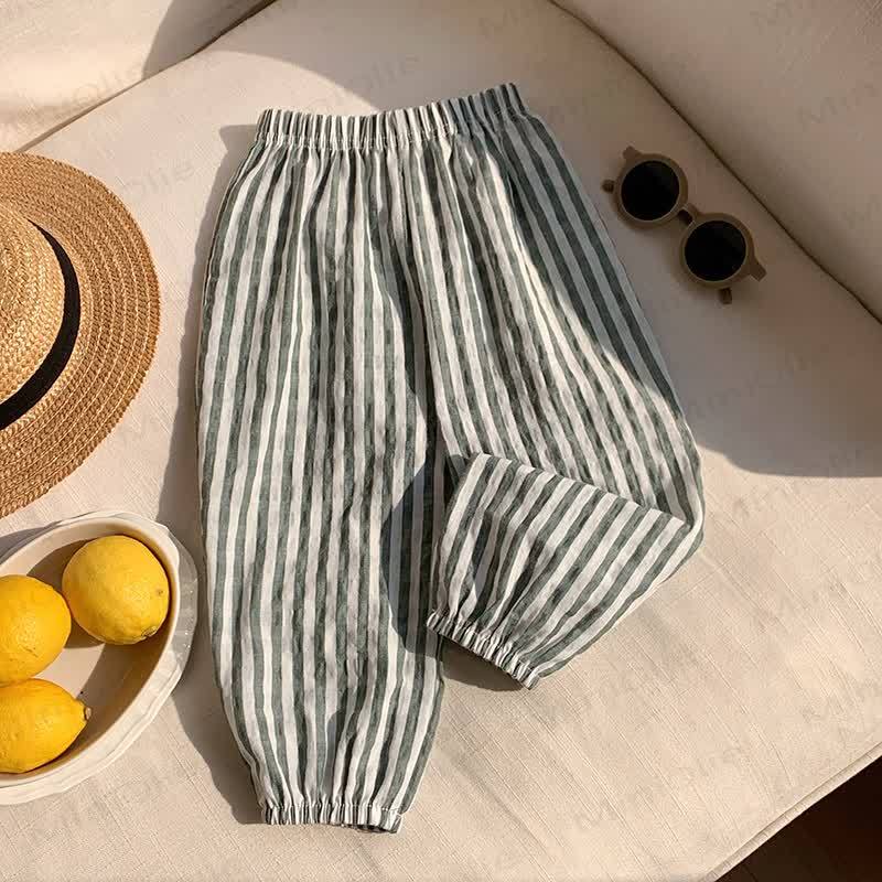 Toddler Cotton Striped or Plaid Pants - Green - 8-9T - image 2