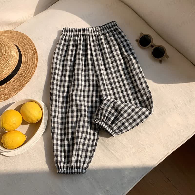 Toddler Cotton Striped or Plaid Pants - Black - 8-9T - image 5