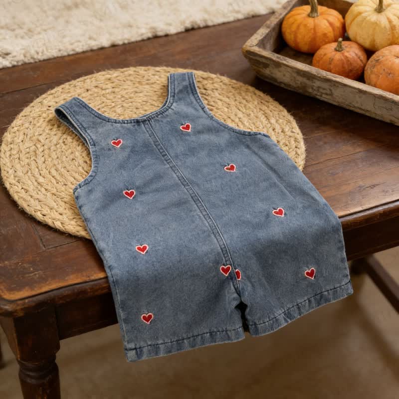 Baby Denim Heart Print Romper - image 4