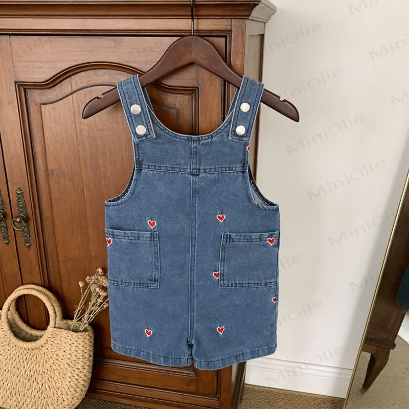 Baby Denim Heart Print Romper - image 5
