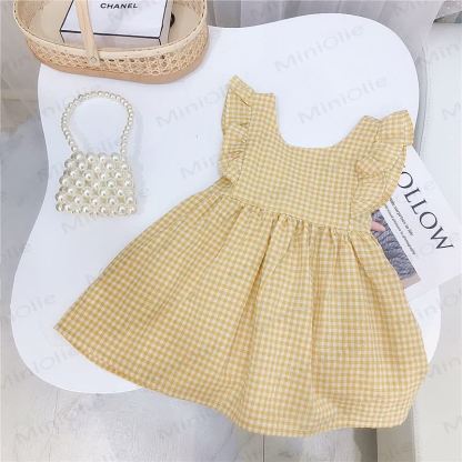 Gumiko Toddler Girl Yellow Gingham Cotton Dress - image 4