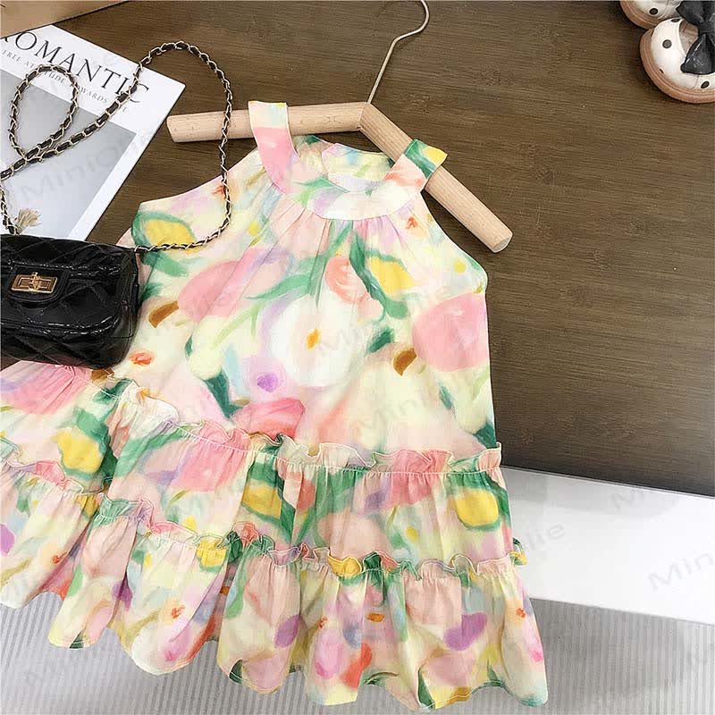 Toddler Girls Floral Cotton Sleeveless Dress - image 3
