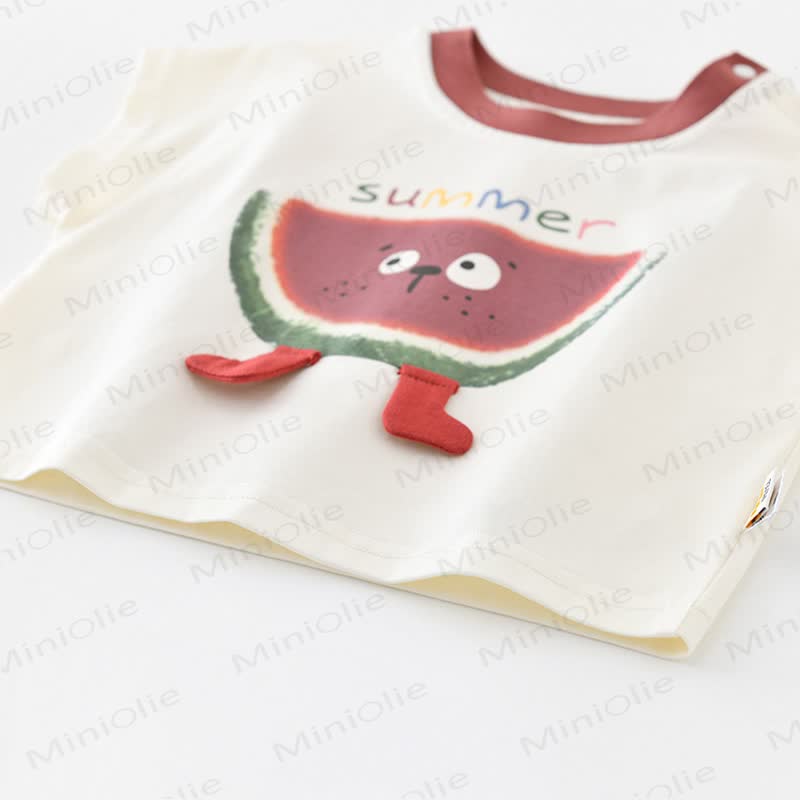 Baby Toddler Watermelon Print Cotton Tank Top or Plaid Shorts - image 4