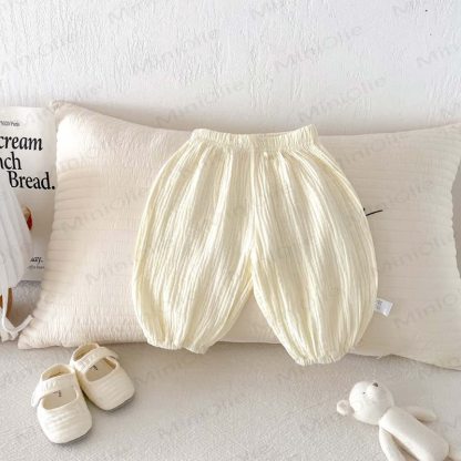 Baby Cotton Solid Color Pants - Apricot - 2-3T - image 2