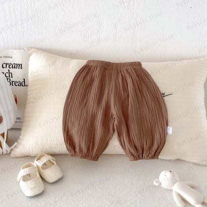 Baby Cotton Solid Color Pants - Coffee - 2-3T - image 3