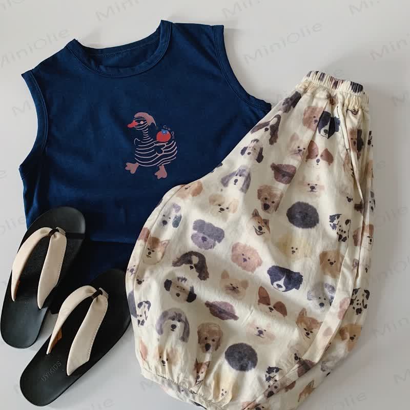 Toddler Cotton Dog Print Pants - image 2