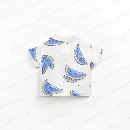 Baby Toddler Boys Cotton Blue Striped or Watermelon Print Shirt and Shorts Set - image 9
