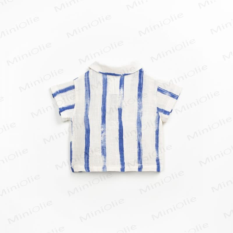 Baby Toddler Boys Cotton Blue Striped or Watermelon Print Shirt and Shorts Set - image 5