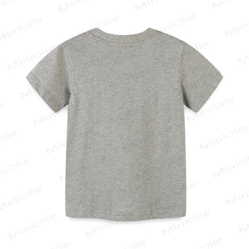 Toddler Boy Gray Rhinoceros and Giraffe Crew Neck Tee - image 2