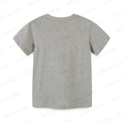 Toddler Boy Gray Rhinoceros and Giraffe Crew Neck Tee - image 2