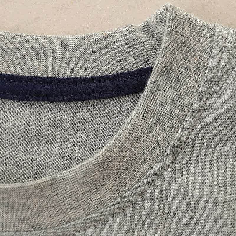 Toddler Boy Gray Rhinoceros and Giraffe Crew Neck Tee - image 3