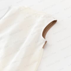 THE ELEPHANT Baby Boy Beige Sleeveless Romper - image 4