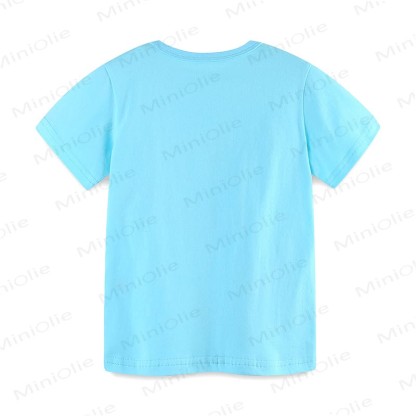 Toddler Boy Blue Excavator Print Crew Neck Tee - image 2
